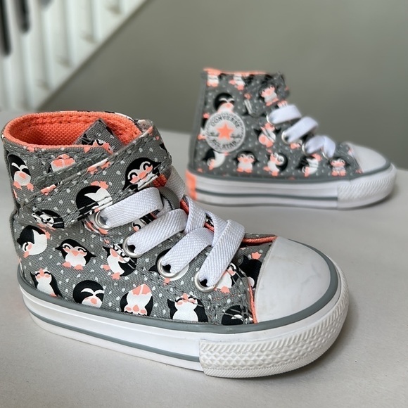 Converse CTAS 1V Penguin Tundra Print High Top Shoe infant size 3 - Picture 10 of 10